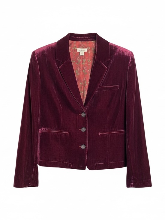 Sundance Jackets & Blazers - Sundance Crushed Velvet Velour Blazer Burgundy/Amethyst Size M